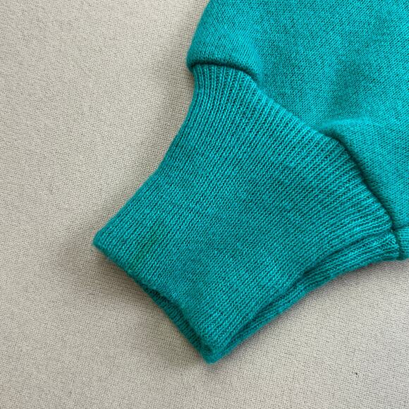 Vintage Turquoise Sweatshirt Adult Small Green Hanes Blank Crewneck Made USA 90s - Picture 6 of 9